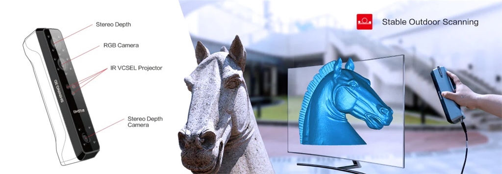 SHINING 3D - EinStar Handheld 3D Scanner has stable outdoor scanning