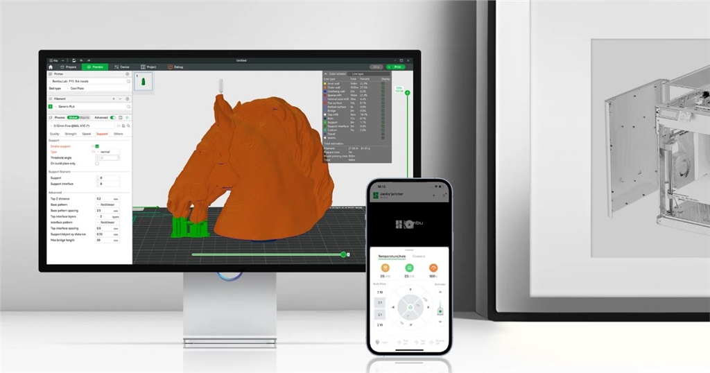 Bambu A1 mini 3D Printer is sync with Bambu software Bambu A1 mini 3D Printer is sync with Bambu software