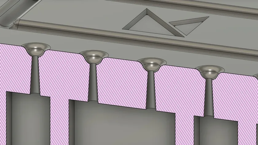 熱成形模板上的錐形通風孔