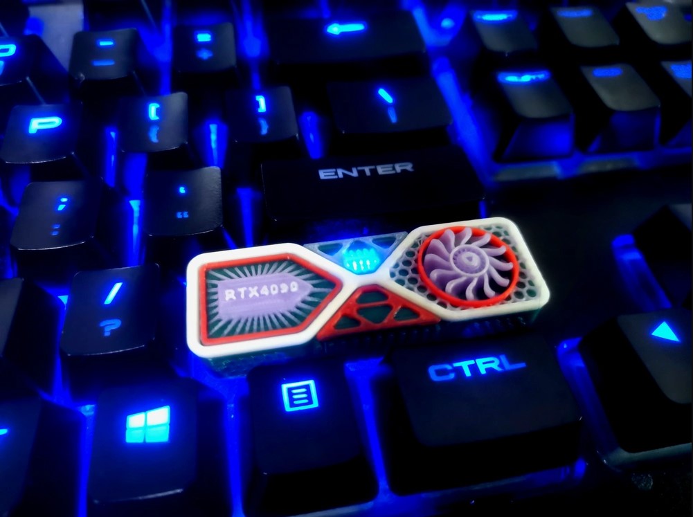 Snapmaker 大師挑戰(zhàn)：0.2毫米噴嘴模型設計挑戰(zhàn) - 參賽作品：Shift keycap RTX4090