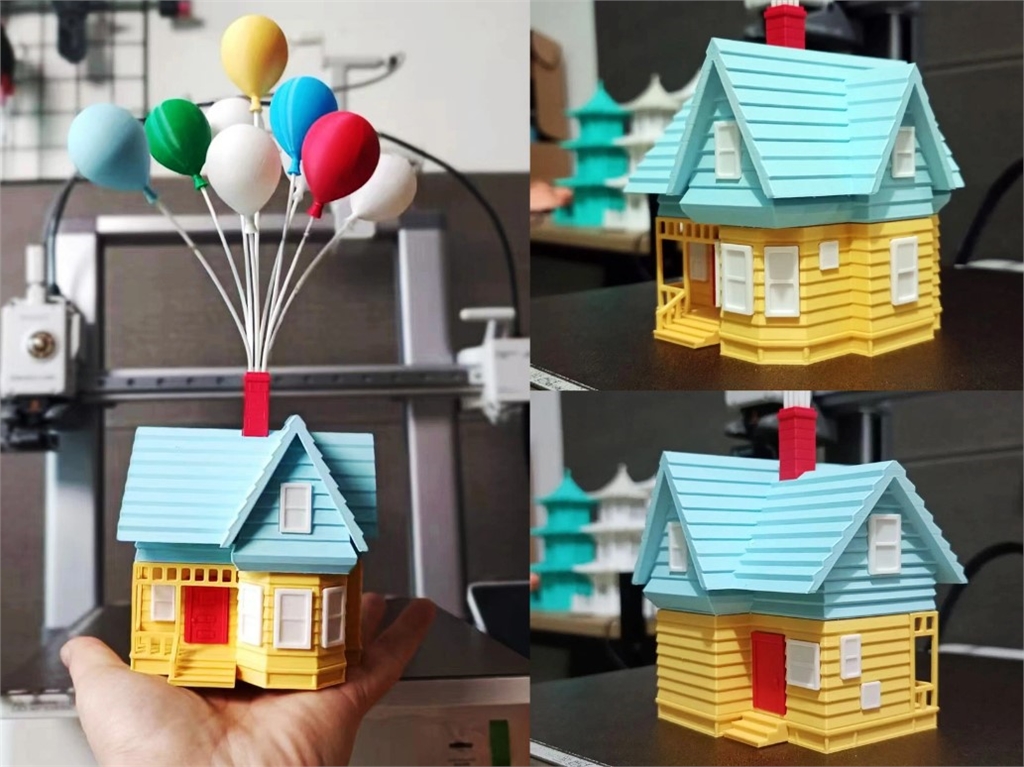 Snapmaker 大師挑戰(zhàn)：0.2毫米噴嘴模型設計挑戰(zhàn) - 參賽作品：《UP》《飛屋環(huán)遊記》微縮模型