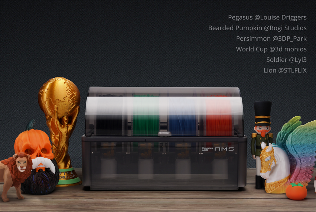 Bambu Lab AMS 自動(dòng)供料系統(tǒng)與成品