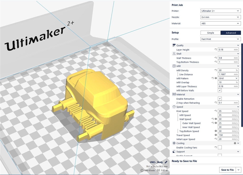 Ultimaker 2+ 3D列印機(jī) polymaker PC- MAX  車子 STL 